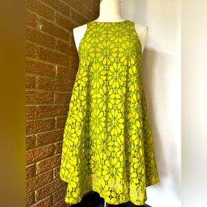 Altar’d State Lime Lace mini dress - small